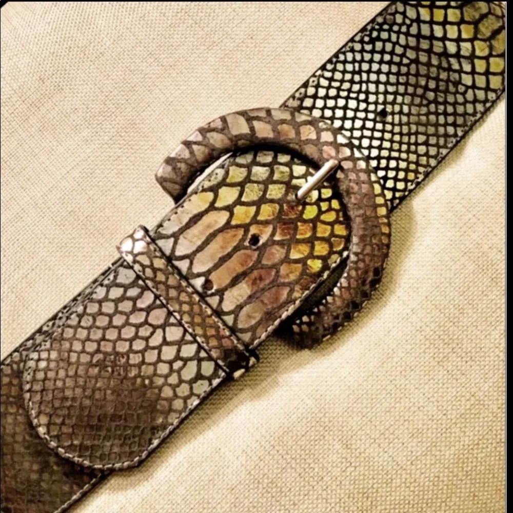 Leatherock 3” Metallic Embossed Leather Belt